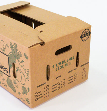 Caja agrícola ventilada 1 1/9 con impresión – 49.1 x 32.1 x 24.4 cm - KIT 25153