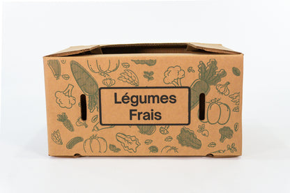 Caja agrícola ventilada 1 1/9 con impresión – 49.1 x 32.1 x 24.4 cm - KIT 25153