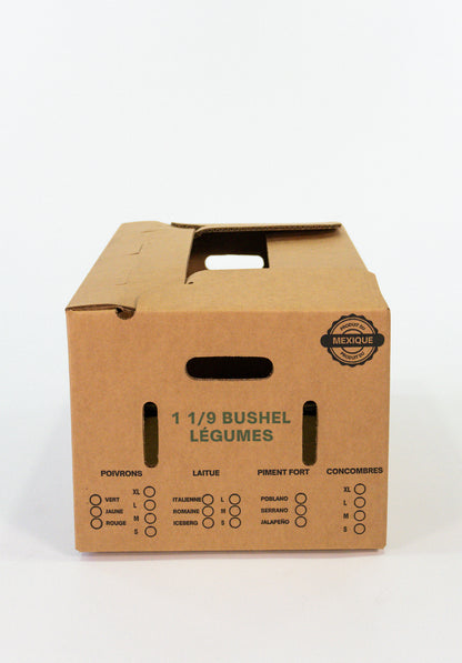 Caja agrícola ventilada 1 1/9 con impresión – 49.1 x 32.1 x 24.4 cm - KIT 25153