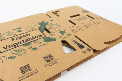 Caja agrícola ventilada 1 1/9 con impresión – 49.1 x 32.1 x 24.4 cm - KIT 25153