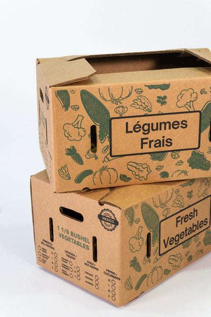 Caja agrícola ventilada 1 1/9 con impresión – 49.1 x 32.1 x 24.4 cm - KIT 25153