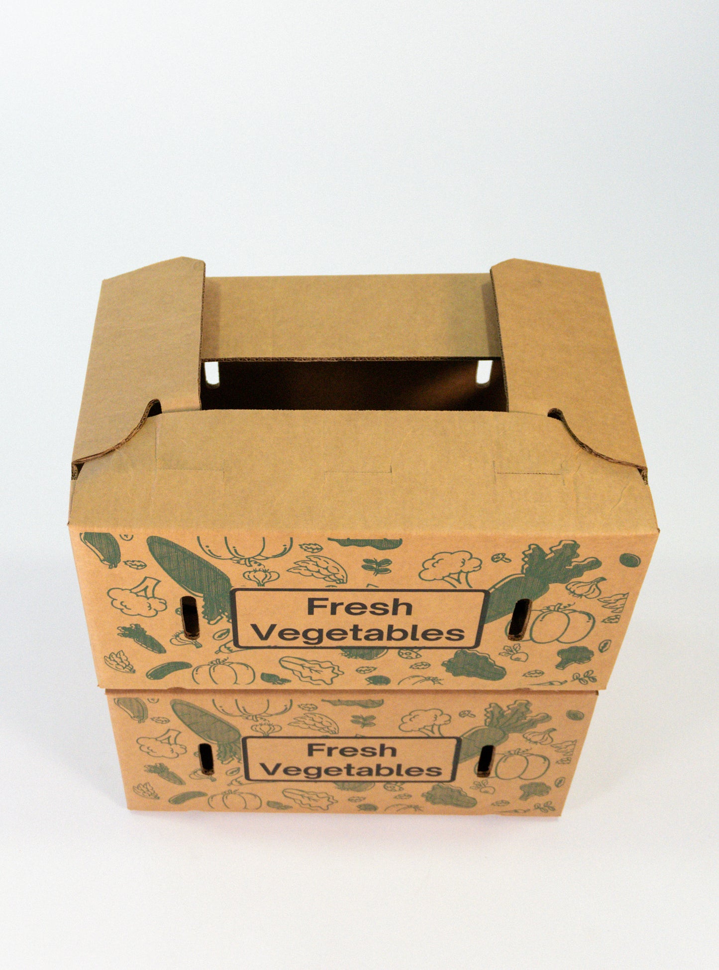 Caja agrícola ventilada 1 1/9 con impresión – 49.1 x 32.1 x 24.4 cm - KIT 25153